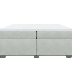 Boxspring met matras fluweel lichtgrijs 200x200 cm