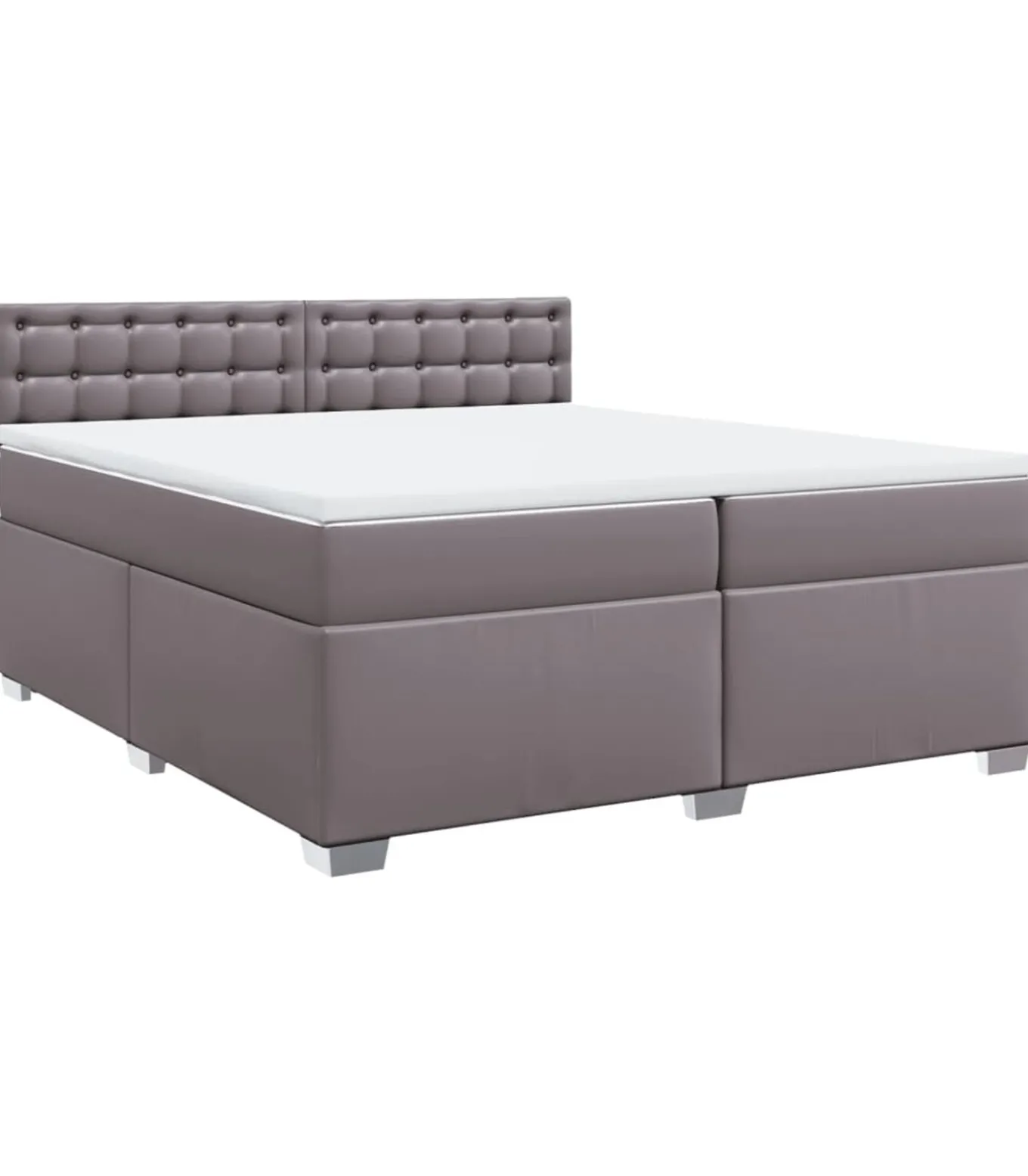 Boxspring met matras kunstleer grijs 200x200 cm