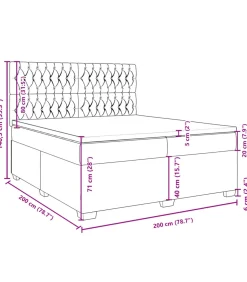 Boxspring met matras stof lichtgrijs 200x200 cm