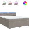 Boxspring met matras stof taupe 200x200 cm