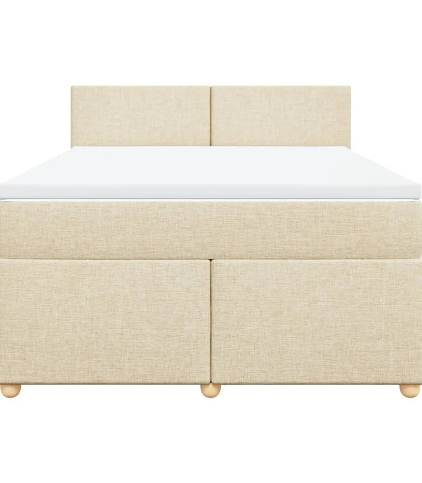 Boxspring met matras stof crèmekleurig 160x200 cm