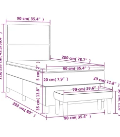 Boxspring met matras stof crèmekleurig 90x200 cm