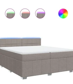 Boxspring met matras stof taupe 200x200 cm