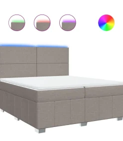 Boxspring met matras stof taupe 200x200 cm