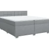 Boxspring met matras stof lichtgrijs 200x200 cm