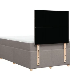 Boxspring met matras stof taupe 120x190 cm