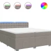 Boxspring met matras stof taupe 200x200 cm