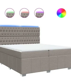 Boxspring met matras stof taupe 200x200 cm