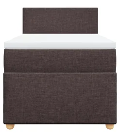Boxspring met matras stof donkerbruin 90x200 cm