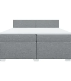Boxspring met matras stof lichtgrijs 200x200 cm