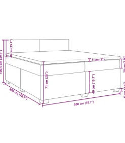 Boxspring met matras stof lichtgrijs 200x200 cm