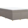 Boxspring met matras stof taupe 120x190 cm