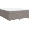 Boxspring met matras stof taupe 200x200 cm