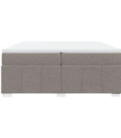 Boxspring met matras stof taupe 200x200 cm