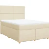 Boxspring met matras stof crèmekleurig 160x200 cm
