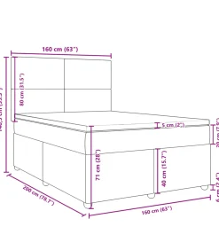 Boxspring met matras stof crèmekleurig 160x200 cm