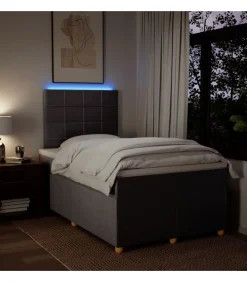 Boxspring met matras stof taupe 120x190 cm