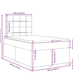Boxspring met matras stof taupe 120x190 cm