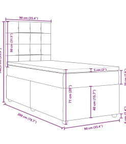 Boxspring met matras stof donkerbruin 90x200 cm