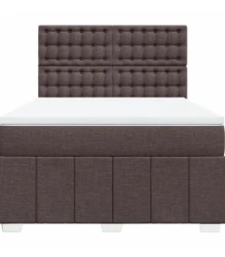Boxspring met matras stof donkerbruin 160x200 cm