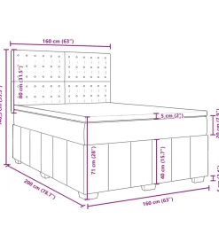Boxspring met matras stof donkerbruin 160x200 cm