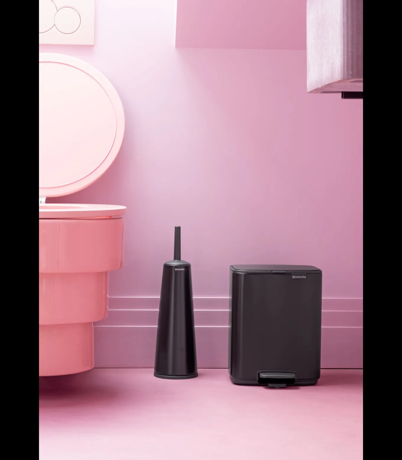 Brabantia Bo Pedaalemmer, 7 liter, stil sluitend, kunststof binnenemmer - Matt Black