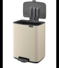 Brabantia Bo Pedaalemmer, 12 liter, stil sluitend, kunststof binnenemmer - Soft Beige