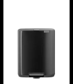 Brabantia Bo Pedaalemmer, 12 liter, stil sluitend, kunststof binnenemmer - Matt Black