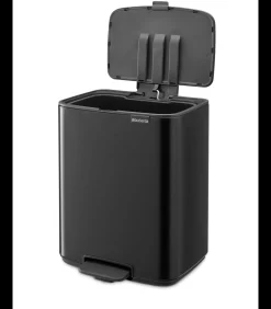 Brabantia Bo Pedaalemmer, 12 liter, stil sluitend, kunststof binnenemmer - Matt Black