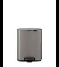 Brabantia Bo Pedaalemmer, 7 liter, stil sluitend, kunststof binnenemmer - Platinum