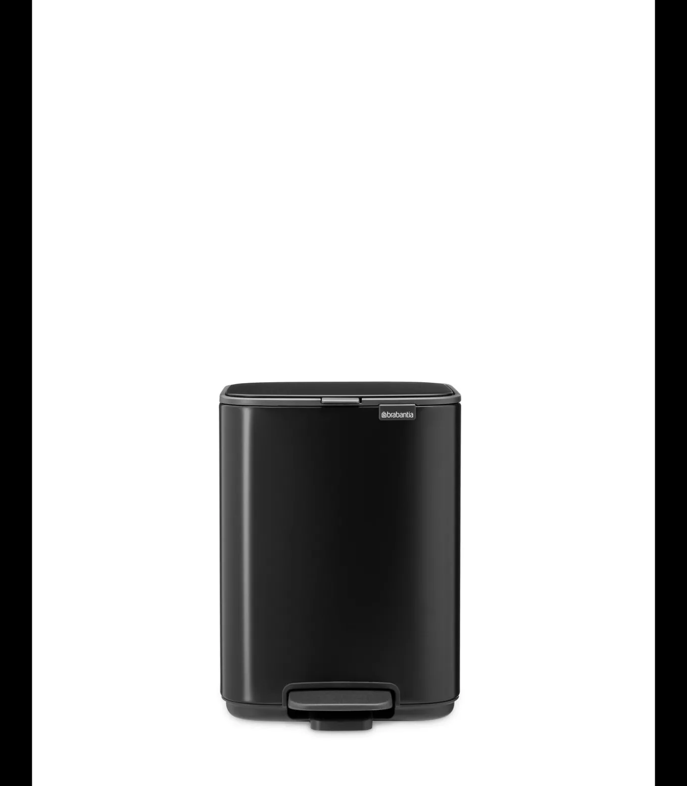 Brabantia Bo Pedaalemmer, 4 liter, stil sluitend, kunststof binnenemmer - Matt Black