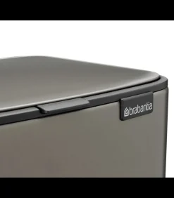 Brabantia Bo Pedaalemmer, 12 liter, stil sluitend, kunststof binnenemmer - Platinum