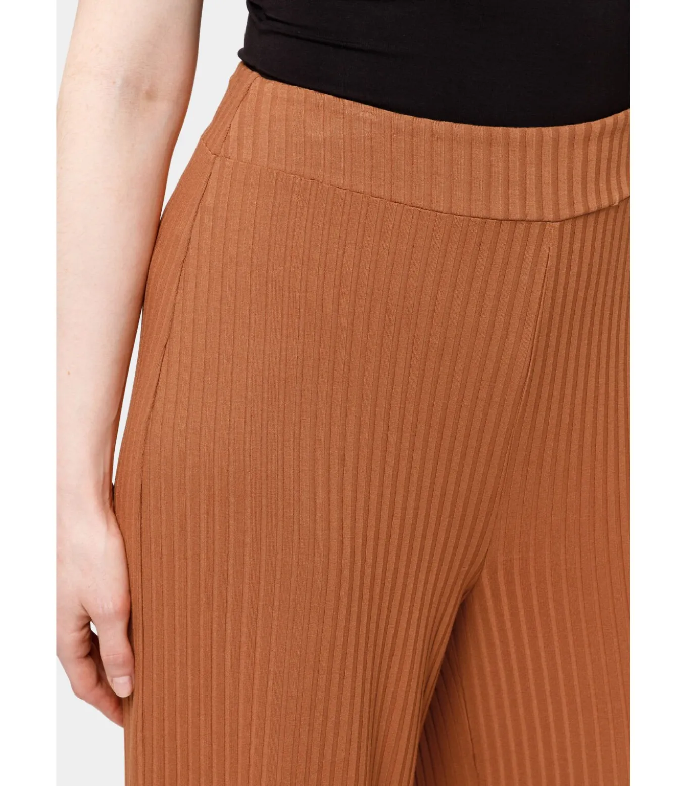 Broek “MICHELLE Rib Wide Leg”