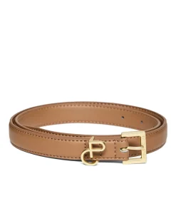 Bruine riem ‘Beth’ met monogram PC