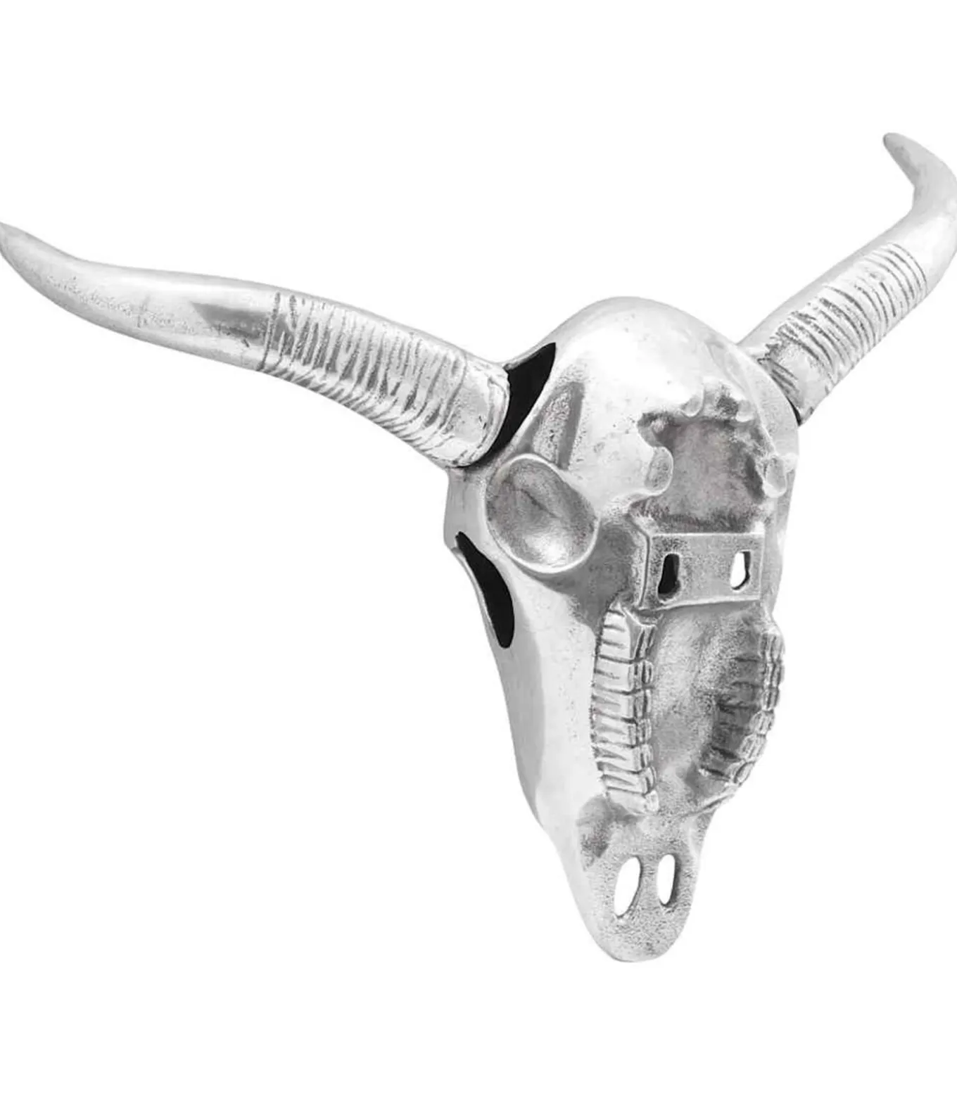 Bullschedel Zilver 34 x 13 x 53 cm Aluminium