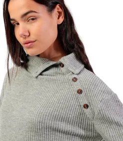 Button-down top met lange mouwen Neck Buttons