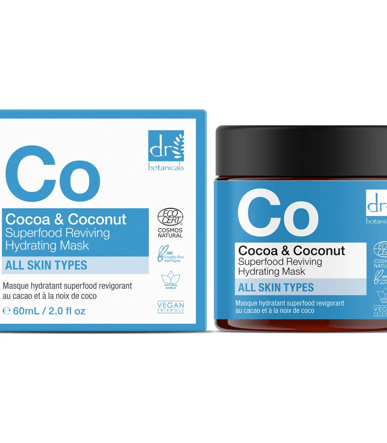 Cacao & Kokosnoot Superfood Revitaliserend Hydraterend Masker 30ml (NF) + Cacao & Kokosnoot Superfood Revitaliserend Hydraterend Masker 2 - 60ml