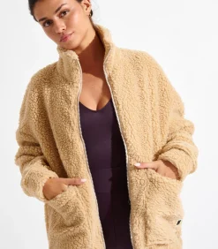 Camelkleurig bouclé fleecejack CARNIGHT SAIKO