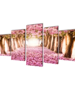 Canvas muurdruk print set kersenbloesem 200 x 100 cm