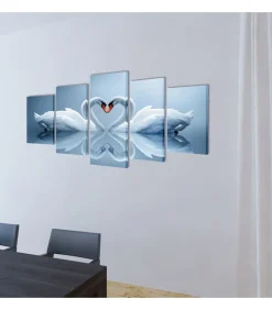 Canvas muurdruk set Zwaan 100 x 50 cm