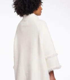 Cape met franjes Sneeuwwit XXL