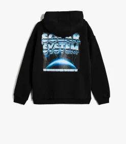 Capuchon kraag Met drukwerk Sweatshirt