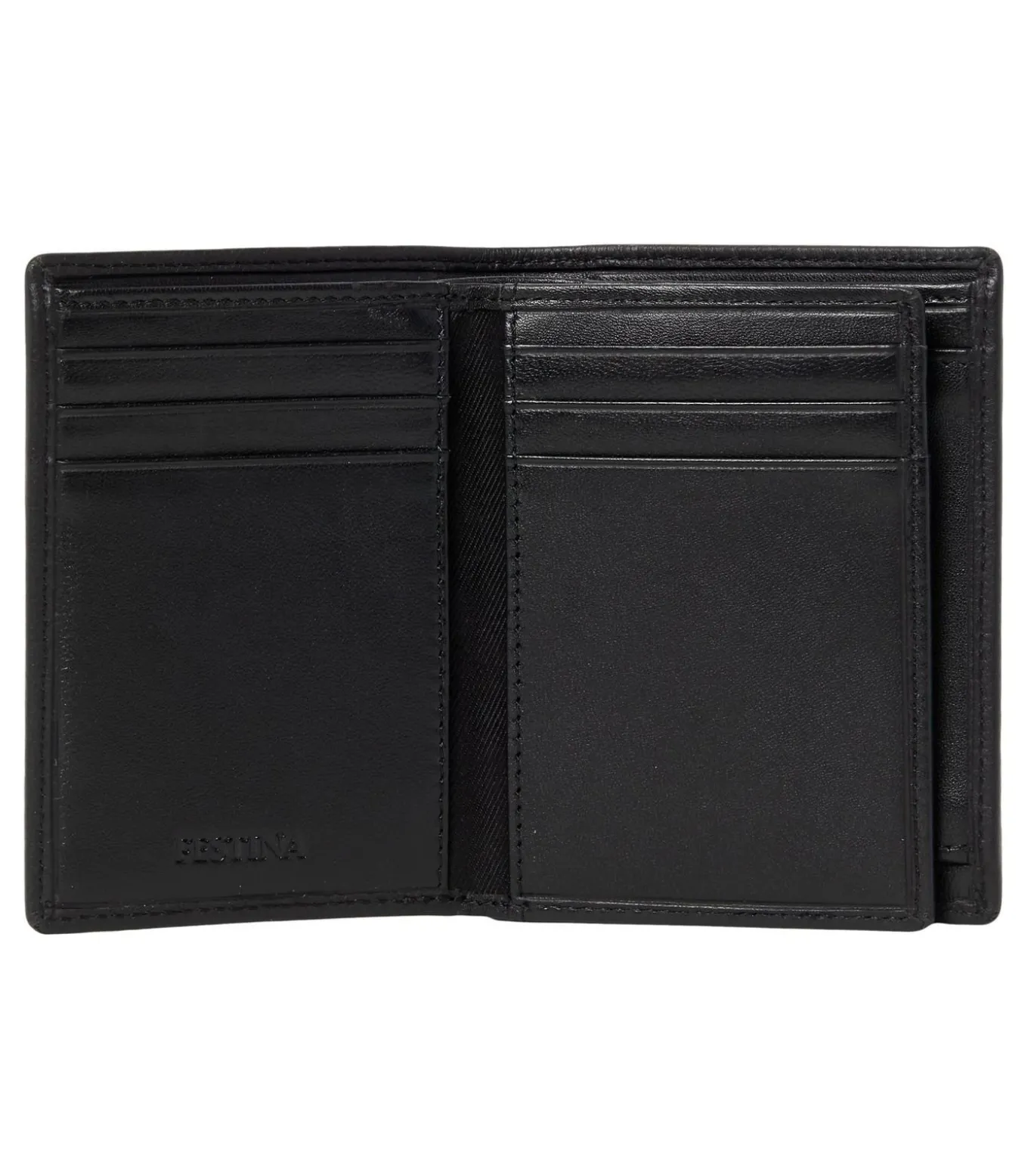 Card holder with flap Button Black