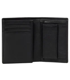 Card holder with flap Button Black