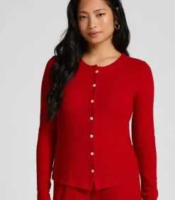 CARDIGAN LS BRUSHED JERSEY RIB