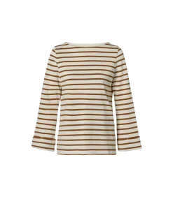 Caroline Tensen Chester Streep Top Ecru / Camel