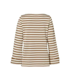 Caroline Tensen Chester Streep Top Ecru / Camel