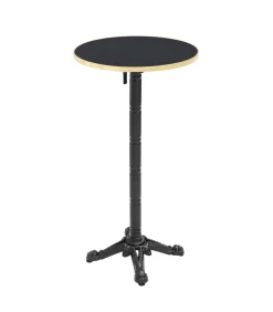 60cm ronde hoge tafel met kantelbaar zwart/gouden blad en zwart
