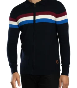 Colour Block Polo Met Lange Mouwen En Rits