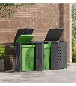 Containerberging 3 containers 207x79x117 cm staal antraciet